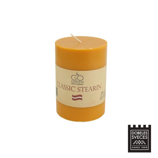 Lieta stearīna cilindriska svece - MEDUS DZELTENS 70x100 mm